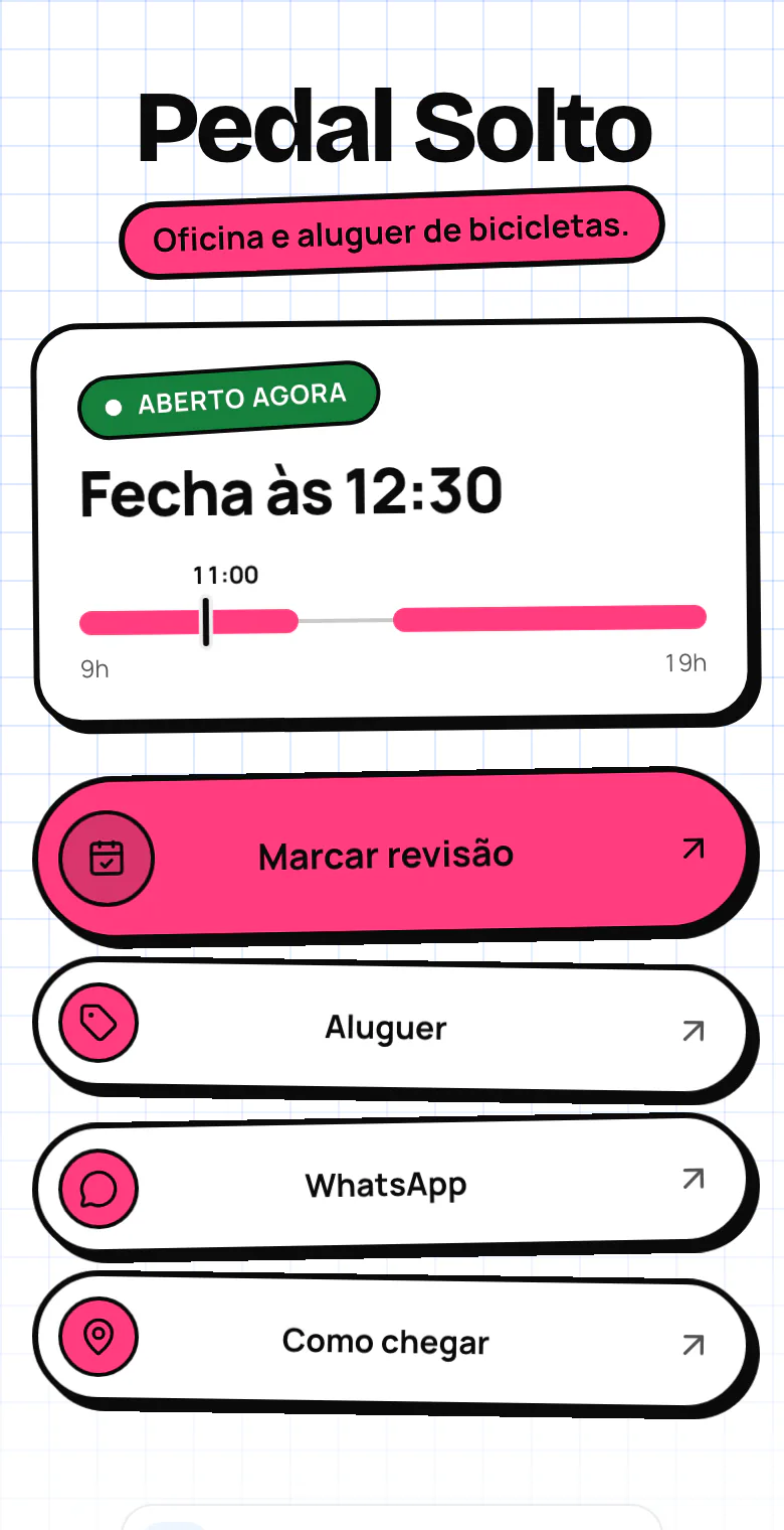 Página de links de exemplo com o tema Pop
