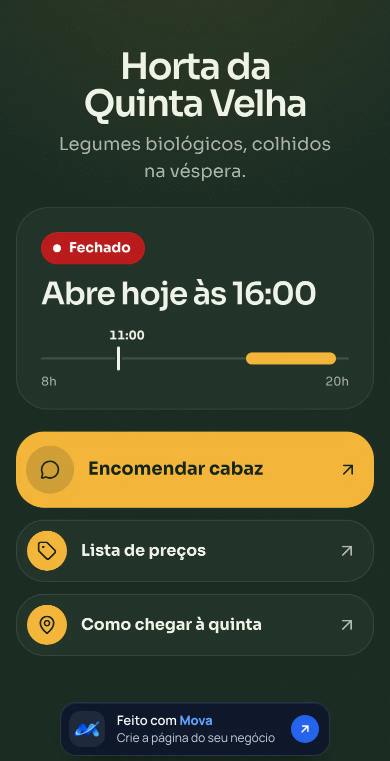 Página de links de exemplo com o tema Terra